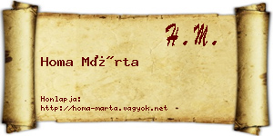 Homa Márta névjegykártya