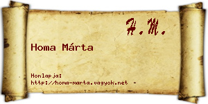 Homa Márta névjegykártya