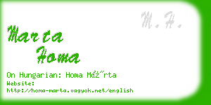 marta homa business card